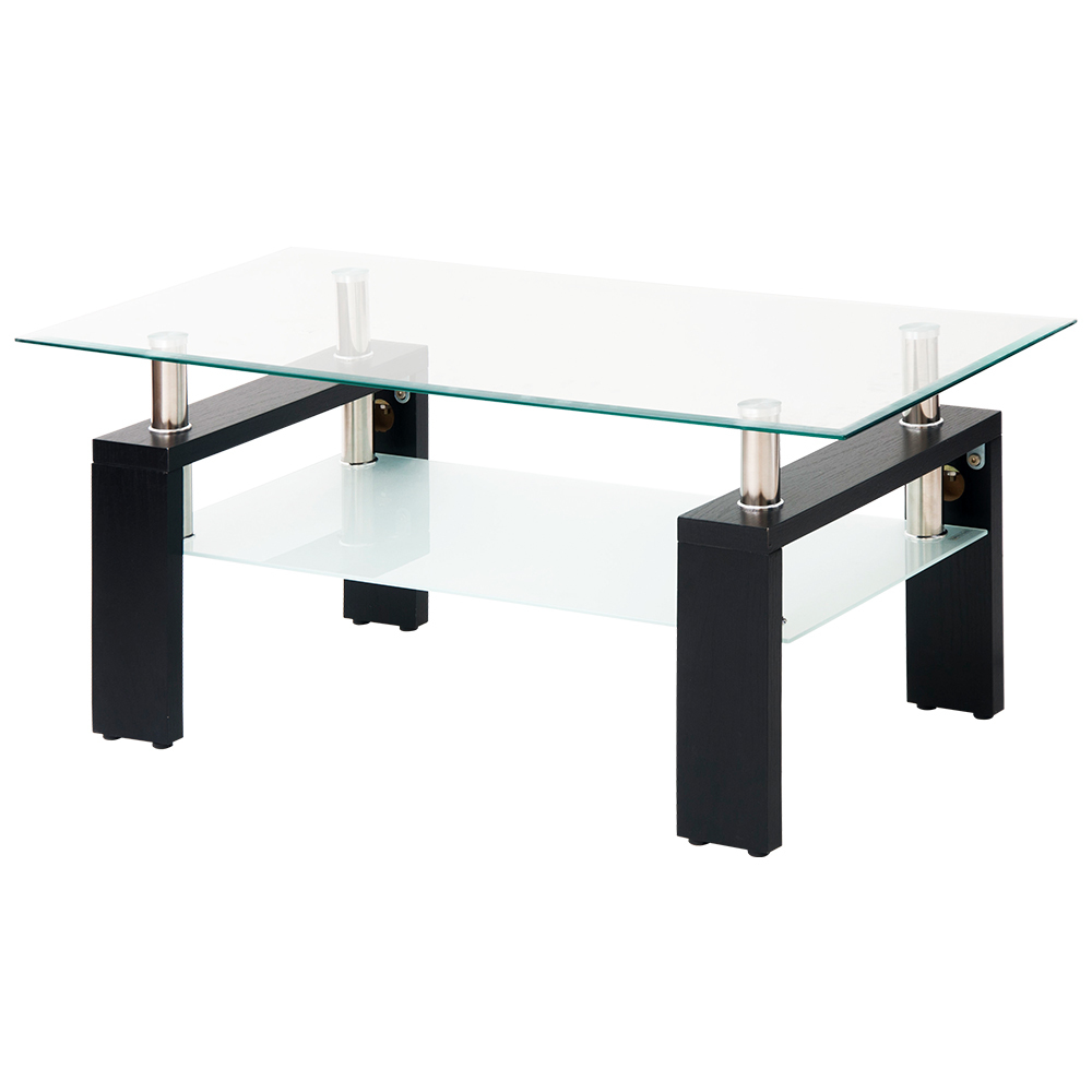 ガラステーブル コーヒーテーブル 幅88cm 強化ガラス天板