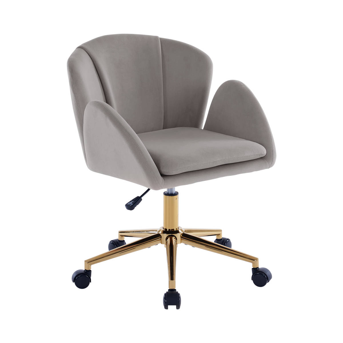 ライトグレーデスクチェア 在宅ワーク チェア 椅子 いす疲れにくい オフィス オトナかわいい シンプル 回転昇降肘あり背もたれあり