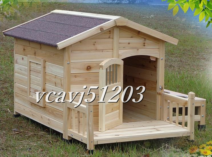 ◆美品◆小型/中型犬用 犬小屋 木製 ペットハウス イヌ 犬 別荘 ハウス 防水 防腐 屋外 豪華 別荘 庭用の画像4