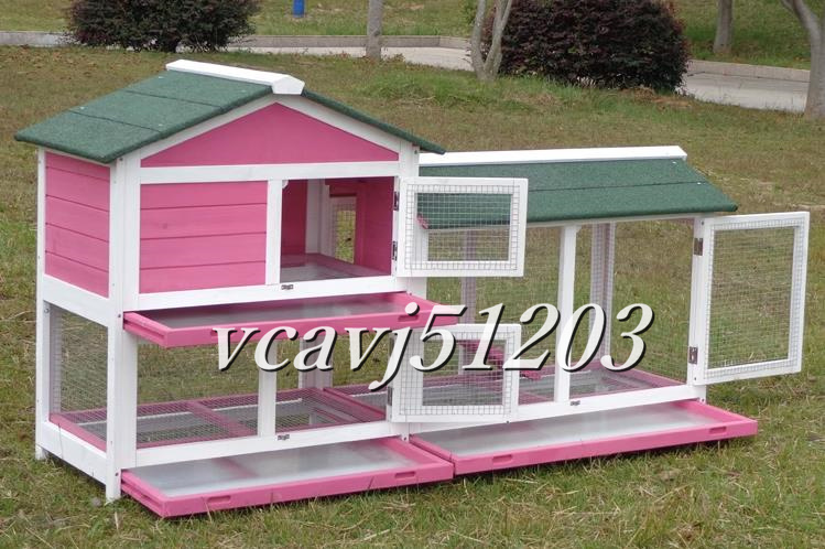 * rare goods * chicken small shop . is to small shop pet holiday house house wooden rainproof . corrosion rabbit high quality breeding outdoors .. garden cleaning easy to do pink 