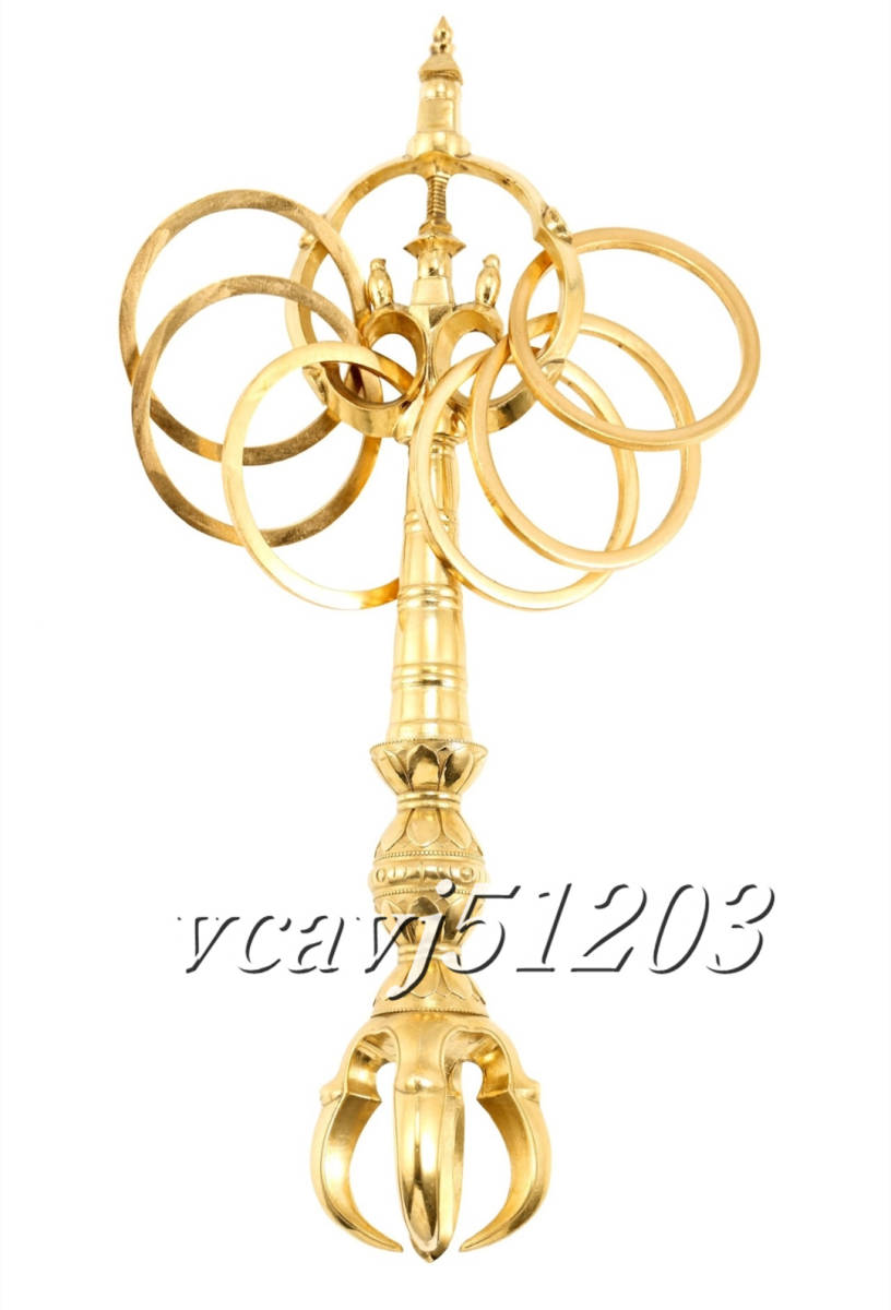 超美品 「密教法具 寺院用仏具」真言宗 長さ27cm 磨き仕上げ 真鍮製