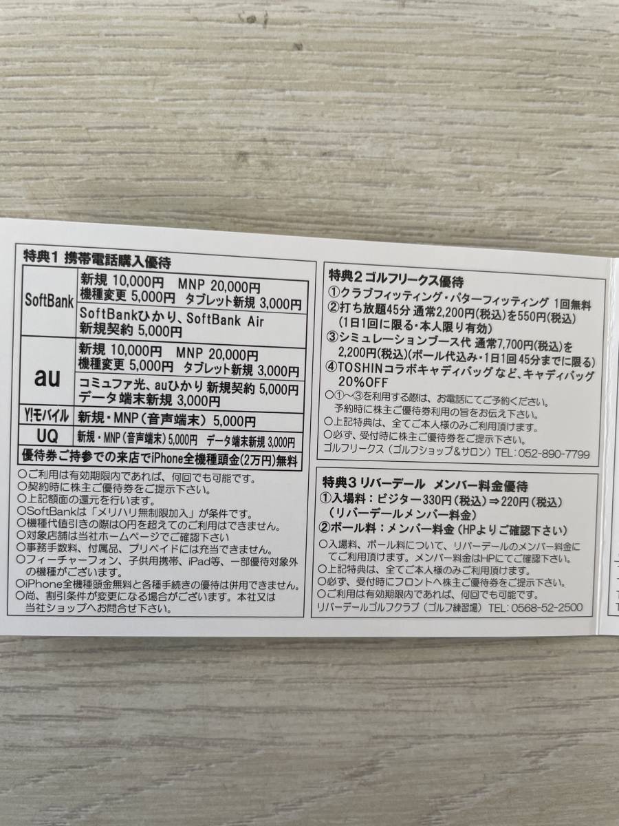 ☆最新 株式会社トーシンホールディングス TOSHIN 株主ご優待券 ゴルフ