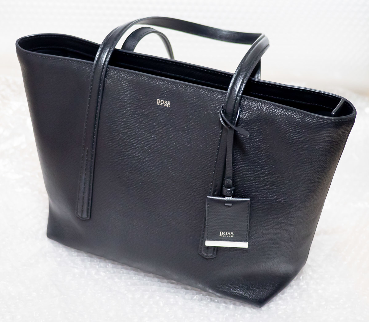 Hugo BOSS バッグ 牛革レザー ブラック 手提げ ショッパーバッグ