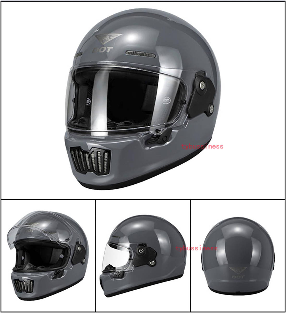 新入荷バイク用ヘルメット ハーレーレトロヘルメット フルフェイスヘルメット 名入れ クールバイカーレーシングク ピッグノーズヘルメットの画像2