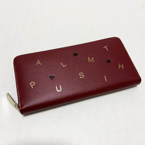 新品即決◆ポールスミス 牛革レザー 長財布 ラウンドジップ◆本物/Paul Smith/本革ウォレット/PSレターズ024レッド20_画像1