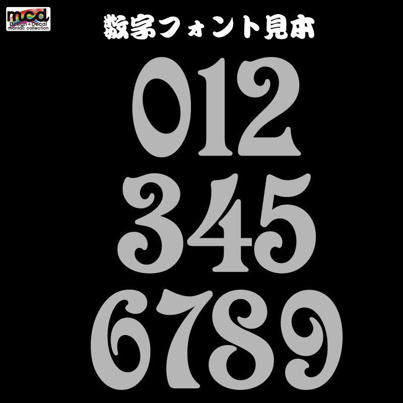  figure selection possibility! Classic type number sticker 2 pieces set black silver Classic font 11cm