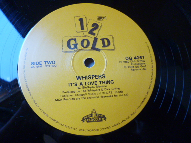 Whispers / And The Beat Goes On 名曲 ヒットチューン 12 DISCO CLASSIC It's A Love Thing 収録　試聴_画像4