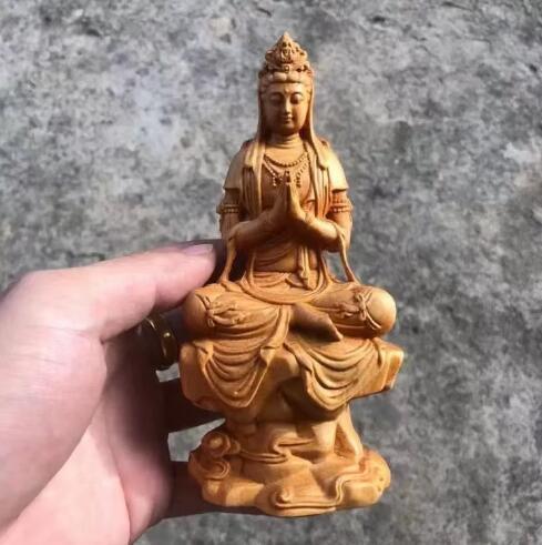 美品登場☆木彫仏像 自在観音菩薩 仏師彫り 招財開運 仏教工芸品 精密彫刻-
