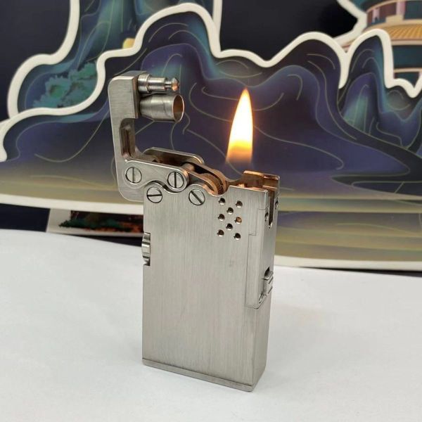  made of stainless steel hand made machine sliding put on fire weight feeling oil lighter safety lock attaching highest . work world among great popularity new goods silver 