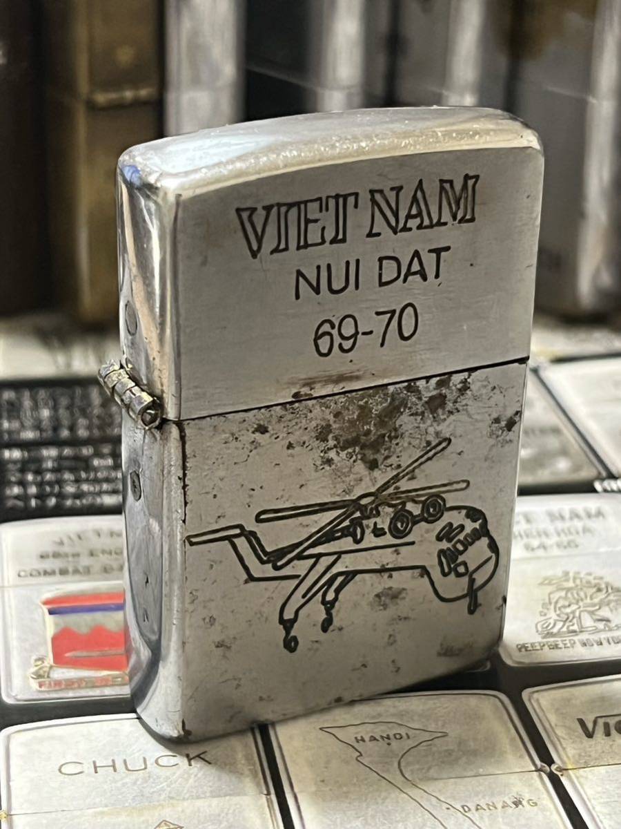 超美品の 1969年製ベトナムジッポー「戦闘ヘリ」NUI 当時物 ヴィンテージ ミリタリー ミリタリー