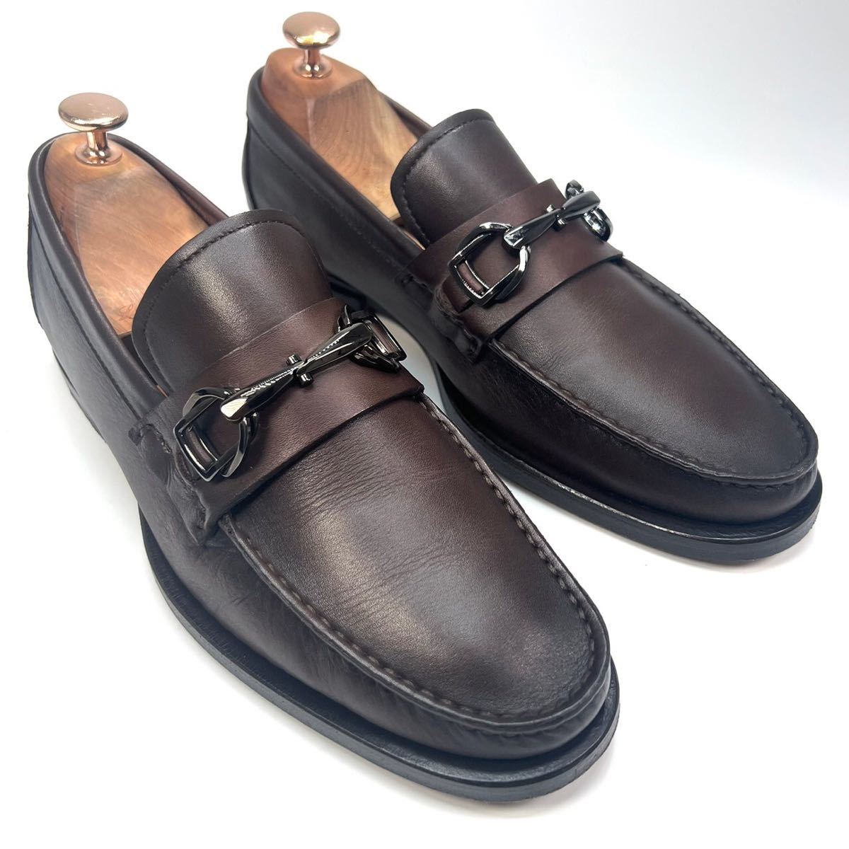 Santoni サントーニ　ビットローファー　革靴　ダークブラウン　6 25cm メンズ　靴　シューズ