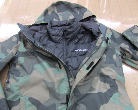 コロンビア ジャケット XL インターチェンジ 3way カモフラ+ブラック系 Columbia 札幌市 コロンビア ジャケット XL インターチェンジ 3way カモフラ+