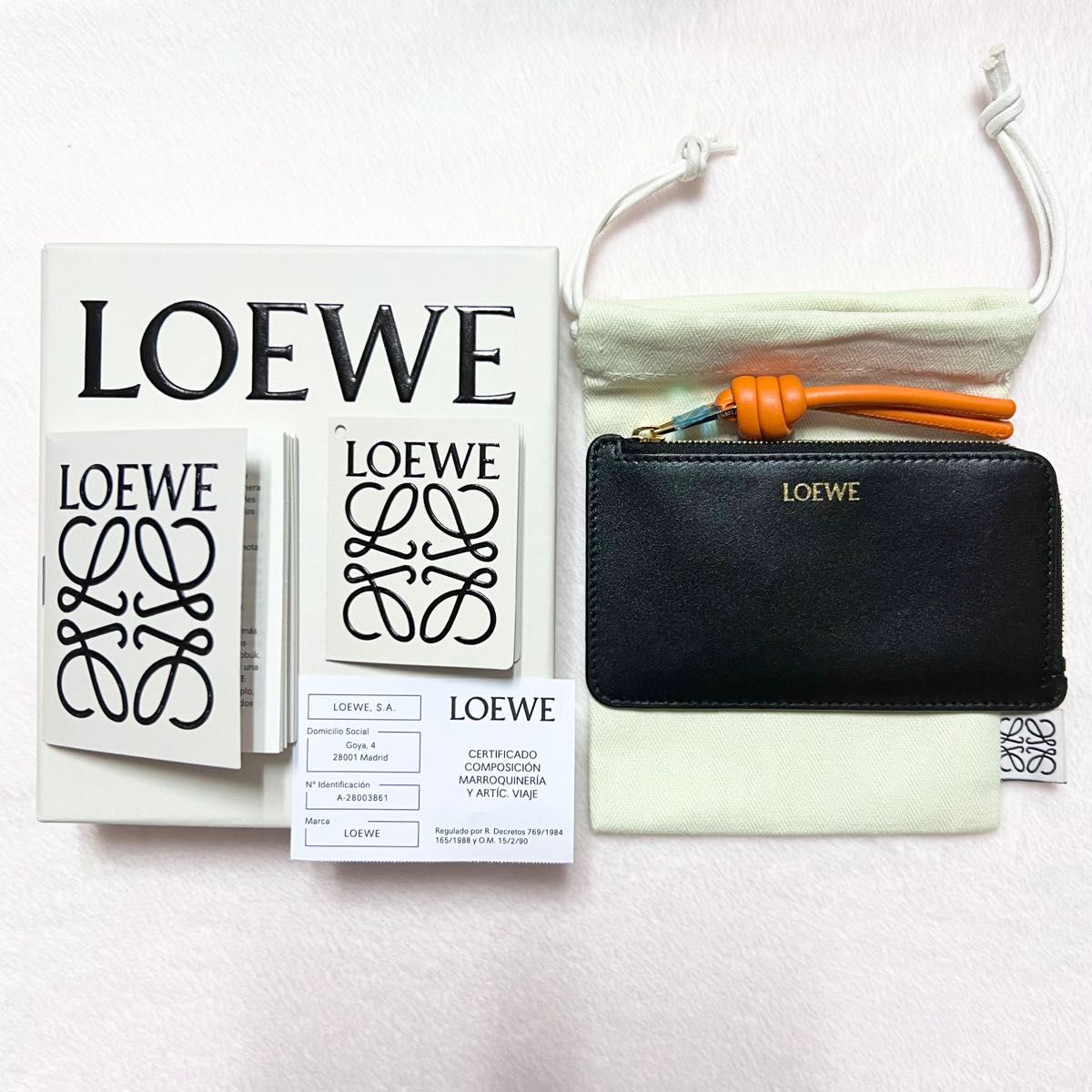 LOEWE ロエベ ノット コインカードホルダー シャイニーナパカーフ ブラック