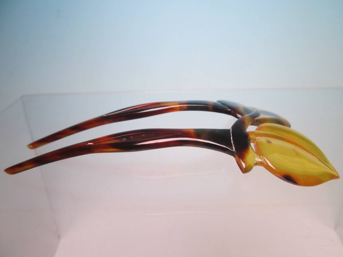[. month ] antique *book@ tortoise shell leaf .. design. ornamental hairpin 