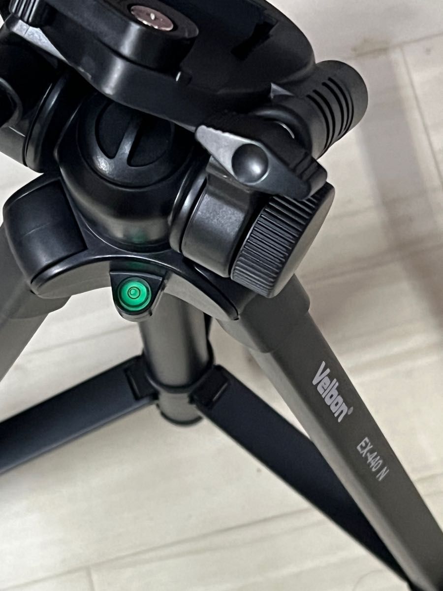 Velbon ファミリー三脚 EX-440 4段 レバーロック 全高153cm 脚径20mm 小型 3Way雲台 DIN規格