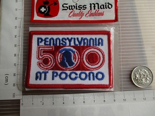 80s SWISS MADE ポコノ レースウェイ ペンシルバニア PENNSYLVANIA 500 AT POCONO ビンテージ 刺繍 ワッペン /NASCAR アメリカ USA パッチ_画像6