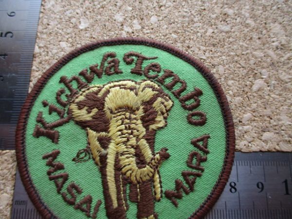 80s ケニア共和国KENYA KICHWA TEMBO MASAI MARAワッペン/東アフリカ旅行マサイ族アニマル象ぞうゾウ動物ケニヤPATCH土産マサイマラ D11_画像8