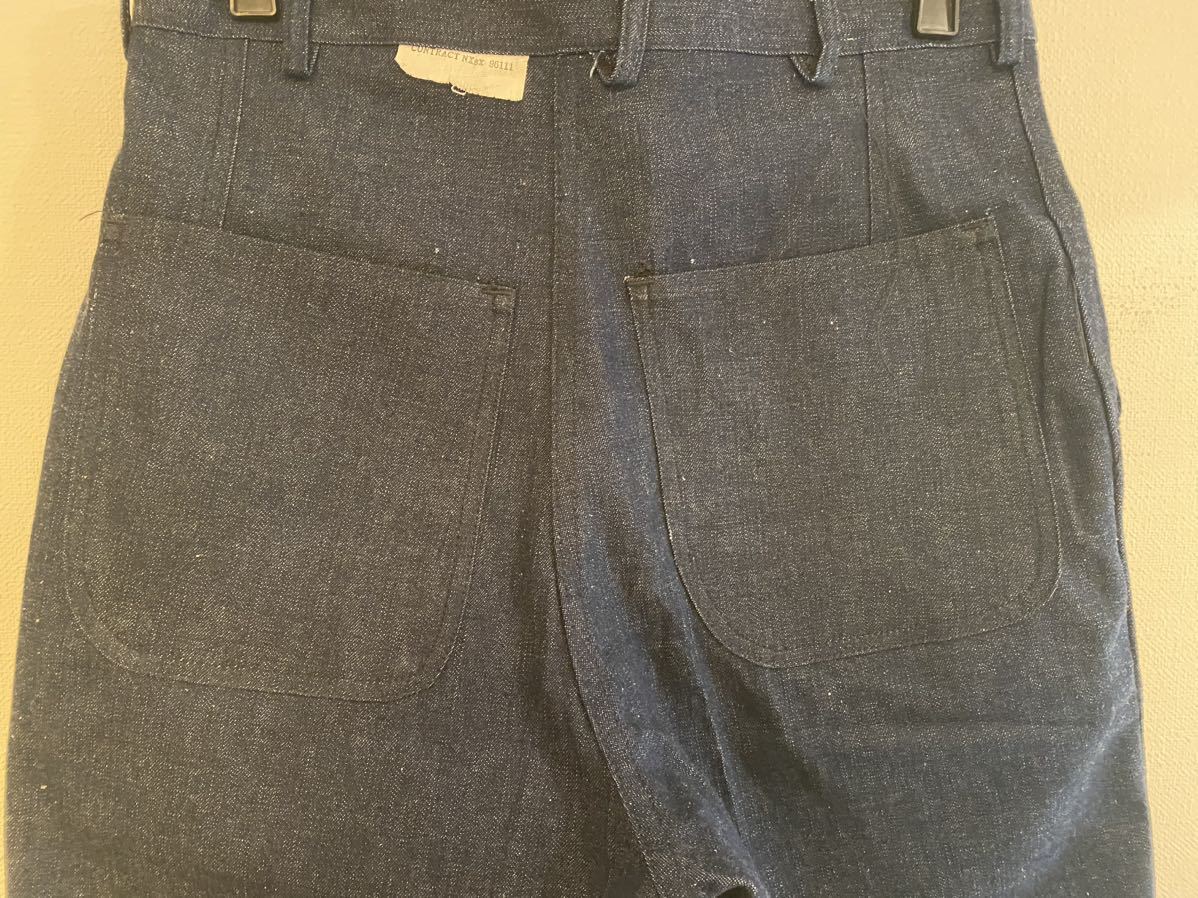 1940s~ U S NAVY デニムトラウザーズ デニムベイカー デッキパンツ USN