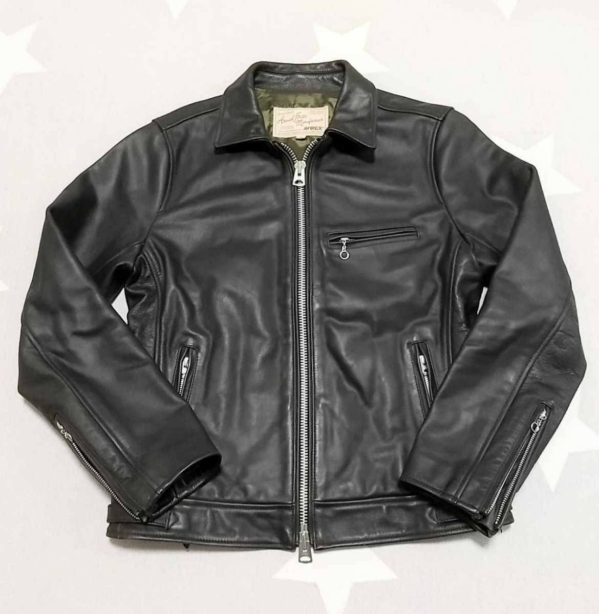 中華のおせち贈り物 USA AVIREX 米国 美品 牛革 ライダース