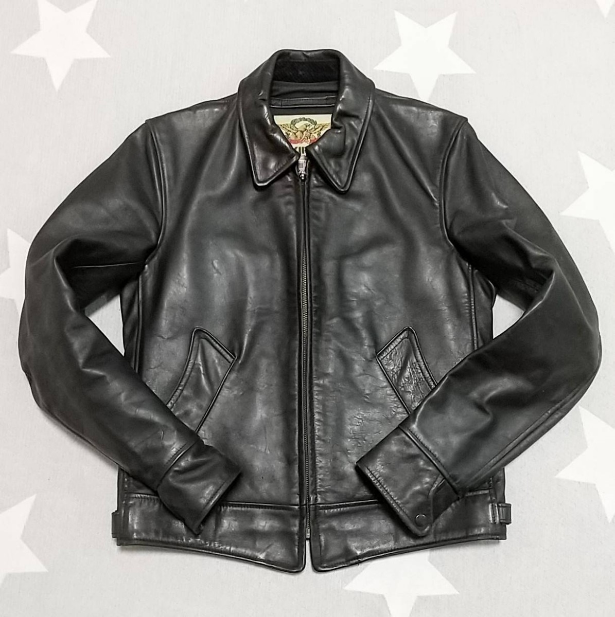 米国製 AVIREX 馬革 ホースハイド ライダース レザージャケット 革ジャン-