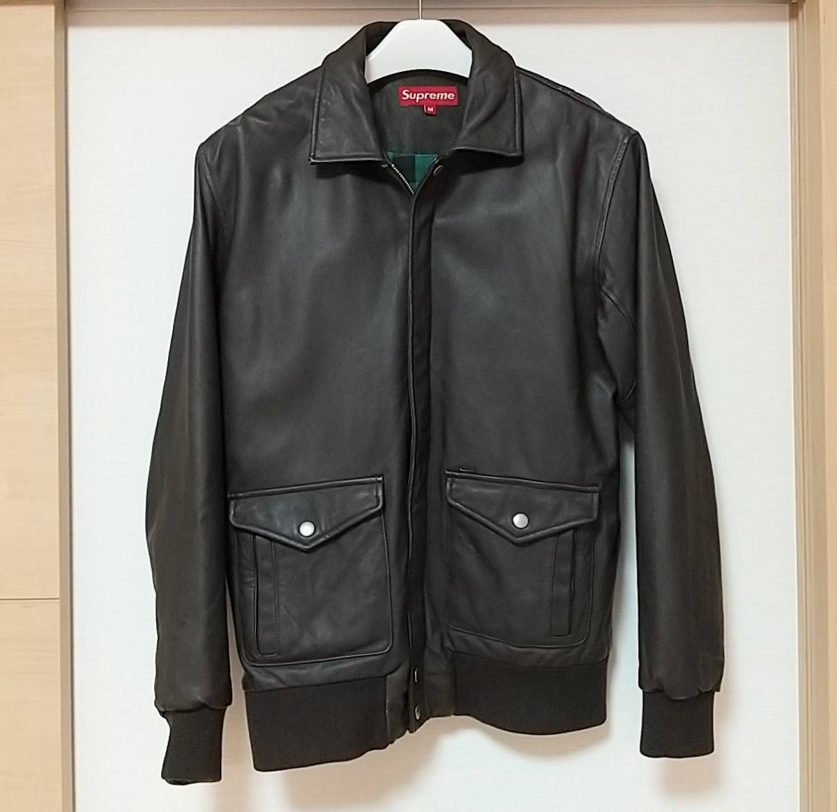 希少 SUPREME レザーボンバージャケット M 革ジャン A-2 ライダースジャケット 07AW Leather Bomber Jacket  シュプリーム 廃盤 希少モデル