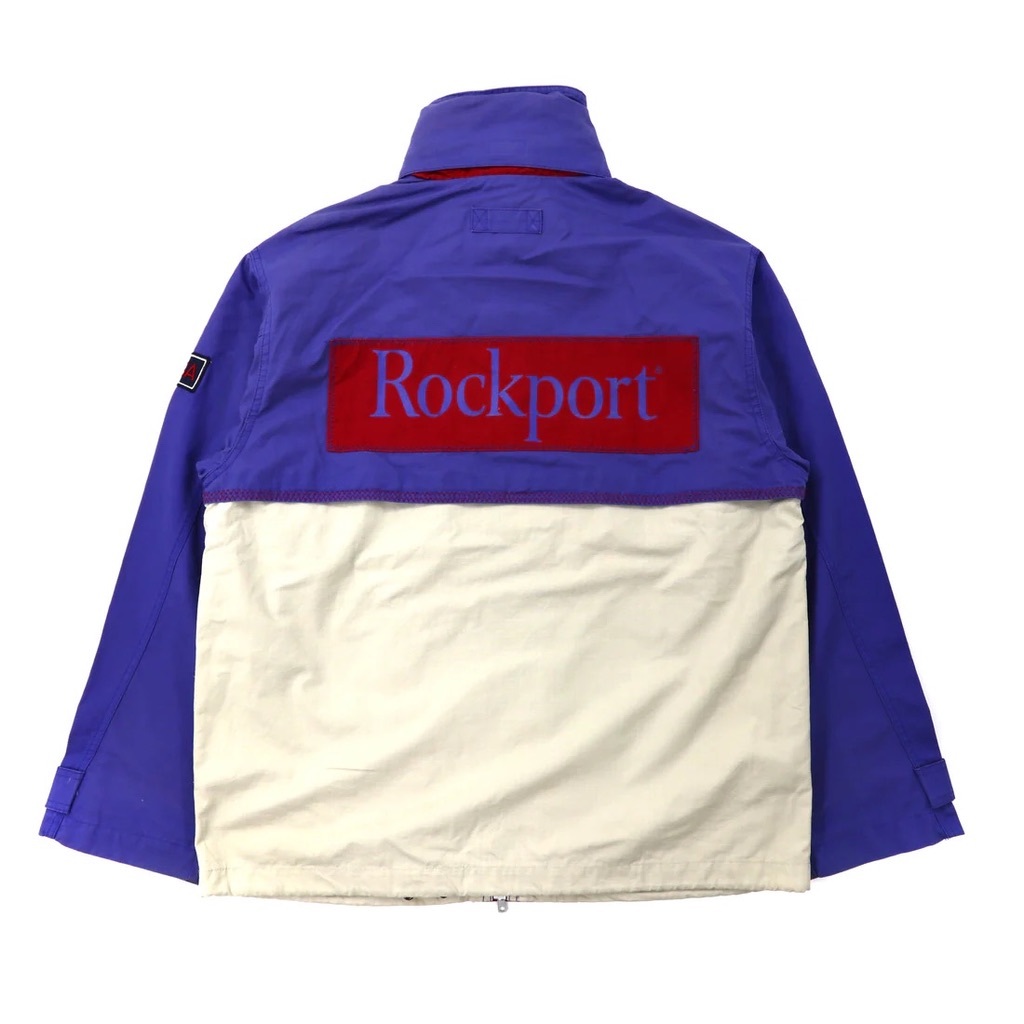 ROCKPORT セーリングジャケット S ブルー コットン バックロゴ 90年代_画像1