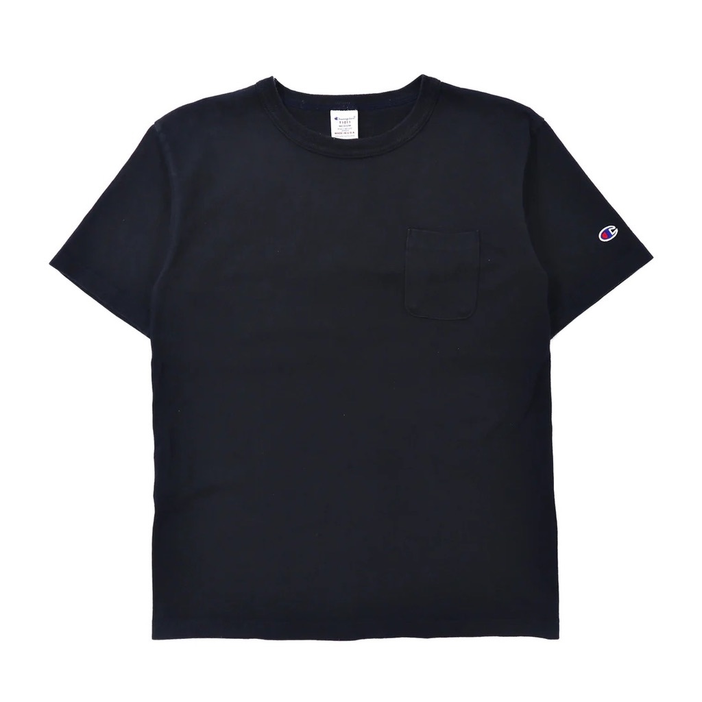 CHAMPION ヘビーウェイトTシャツ M ネイビー コットン T1011 USA製_画像2