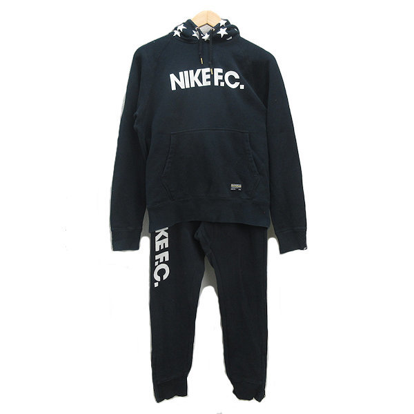 贅沢 k□ナイキ/NIKE 上下セットアップ【M】黒/MENS□19【中古