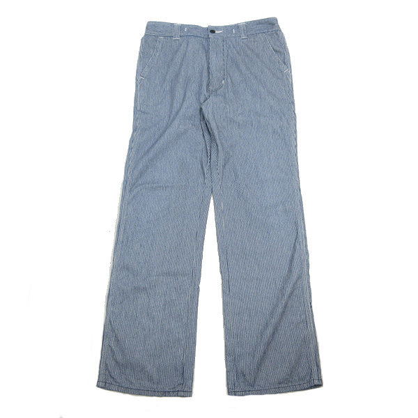 y# Lee /LEE Hickory полоса широкий Denim брюки # белый / темно-синий [W32]MENS/ образец /122[ б/у ]