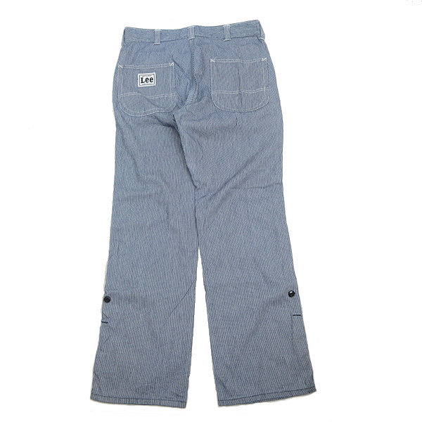 y# Lee /LEE Hickory полоса широкий Denim брюки # белый / темно-синий [W32]MENS/ образец /122[ б/у ]