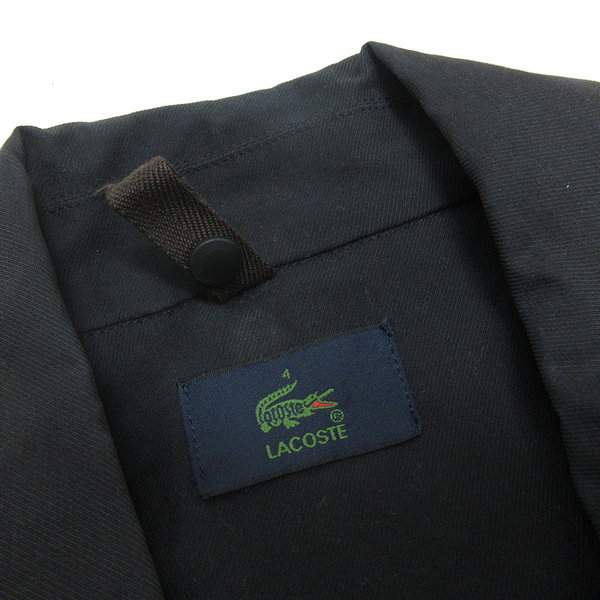 s■日本製■ラコステ/LACOSTE 比翼仕立て ステンカラーコート 【4】黒系/MENS/72【中古】_画像2