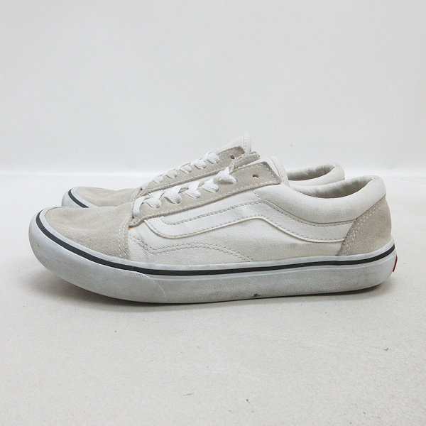 s■【25.5cm】バンズ/VANS V36CL+ OLD SKOOL スエード/キャンバススニーカー■白/MENS/74【中古】_画像1