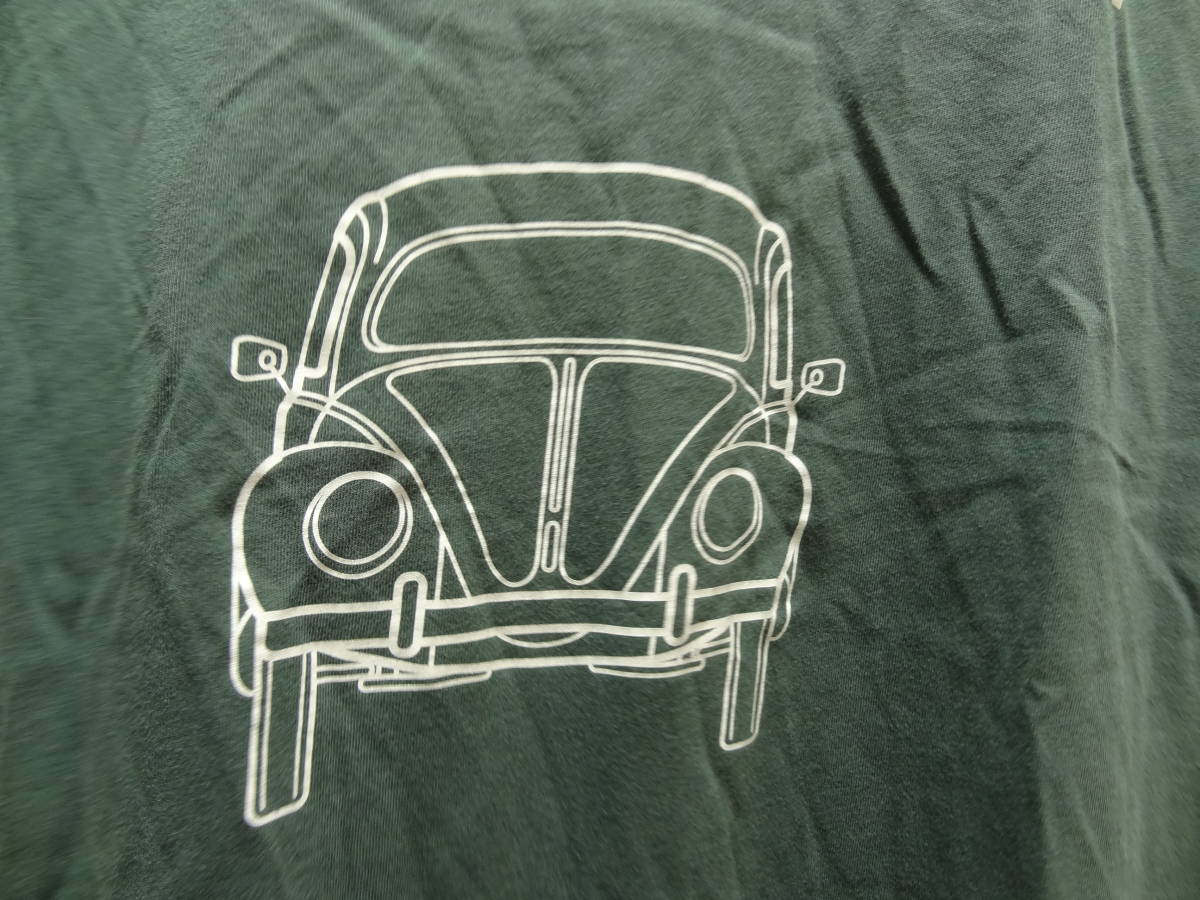 全国送料無料 ユニクロ UNIQLO UT メンズ 空冷 VW ビンテージ ワーゲン ビートル オーバルウィンド 深緑色 半袖Tシャツ XLサイズの画像4