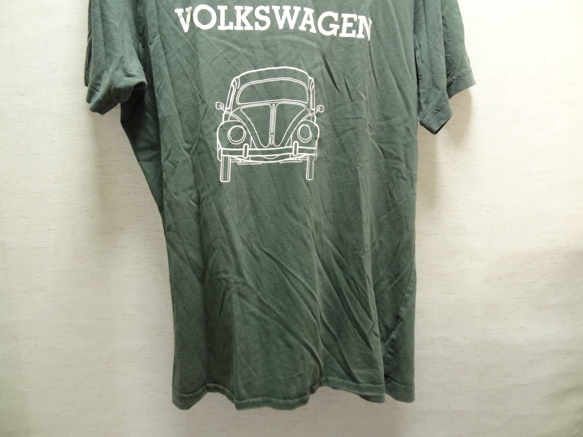 全国送料無料 ユニクロ UNIQLO UT メンズ 空冷 VW ビンテージ ワーゲン ビートル オーバルウィンド 深緑色 半袖Tシャツ XLサイズの画像5