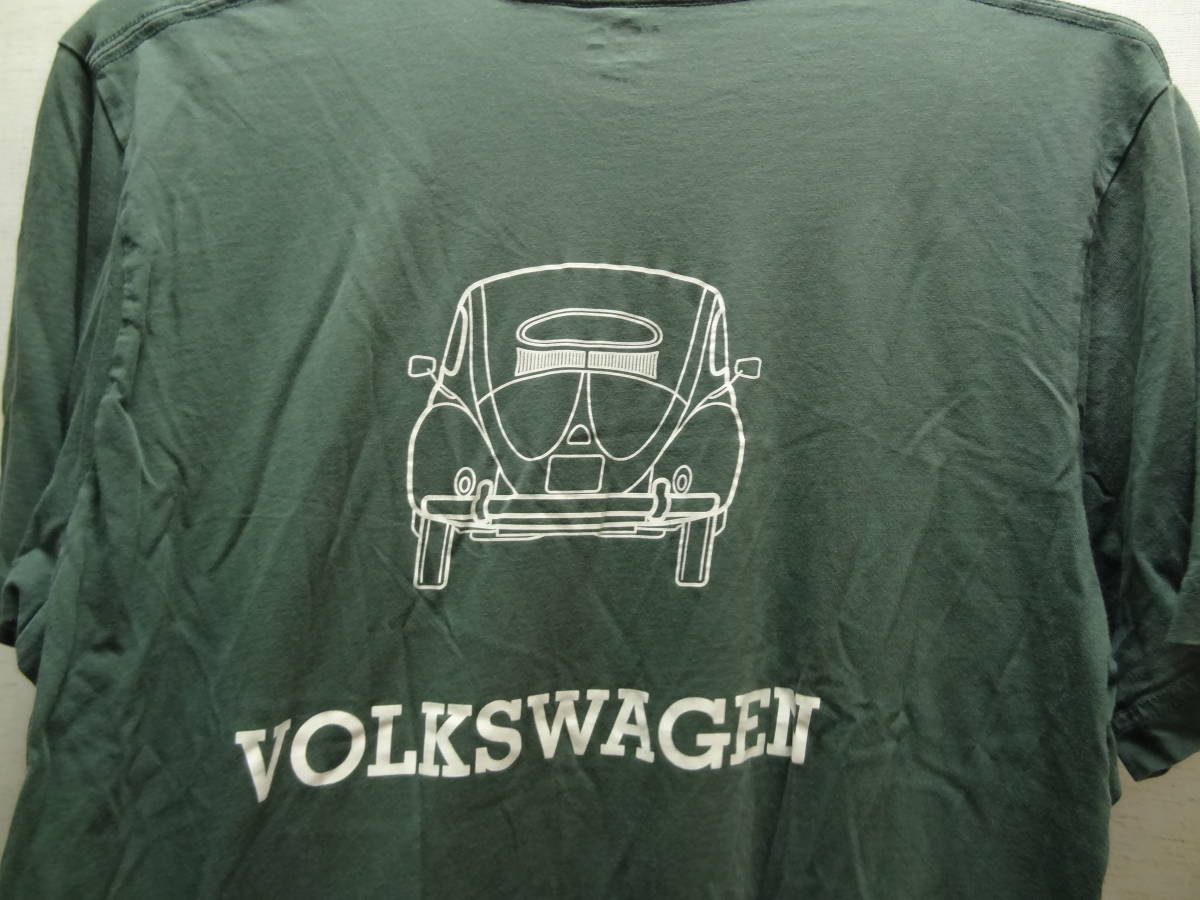 全国送料無料 ユニクロ UNIQLO UT メンズ 空冷 VW ビンテージ ワーゲン ビートル オーバルウィンド 深緑色 半袖Tシャツ XLサイズの画像8