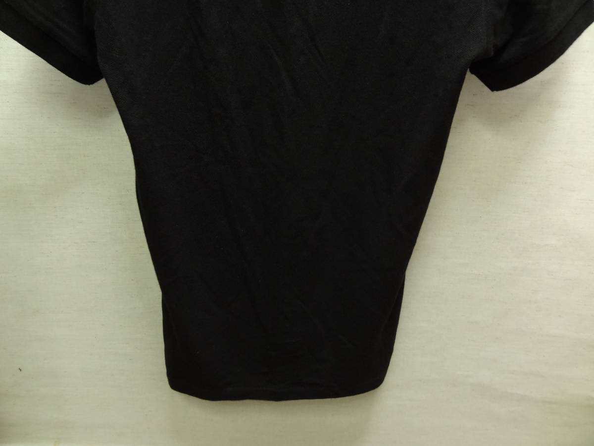全国送料無料 ユニクロ UNIQLO ORIGINAL WASH メンズ 首回りシャンブレー貼り 半袖 黒色鹿の子素材 ポロシャツ Sサイズ