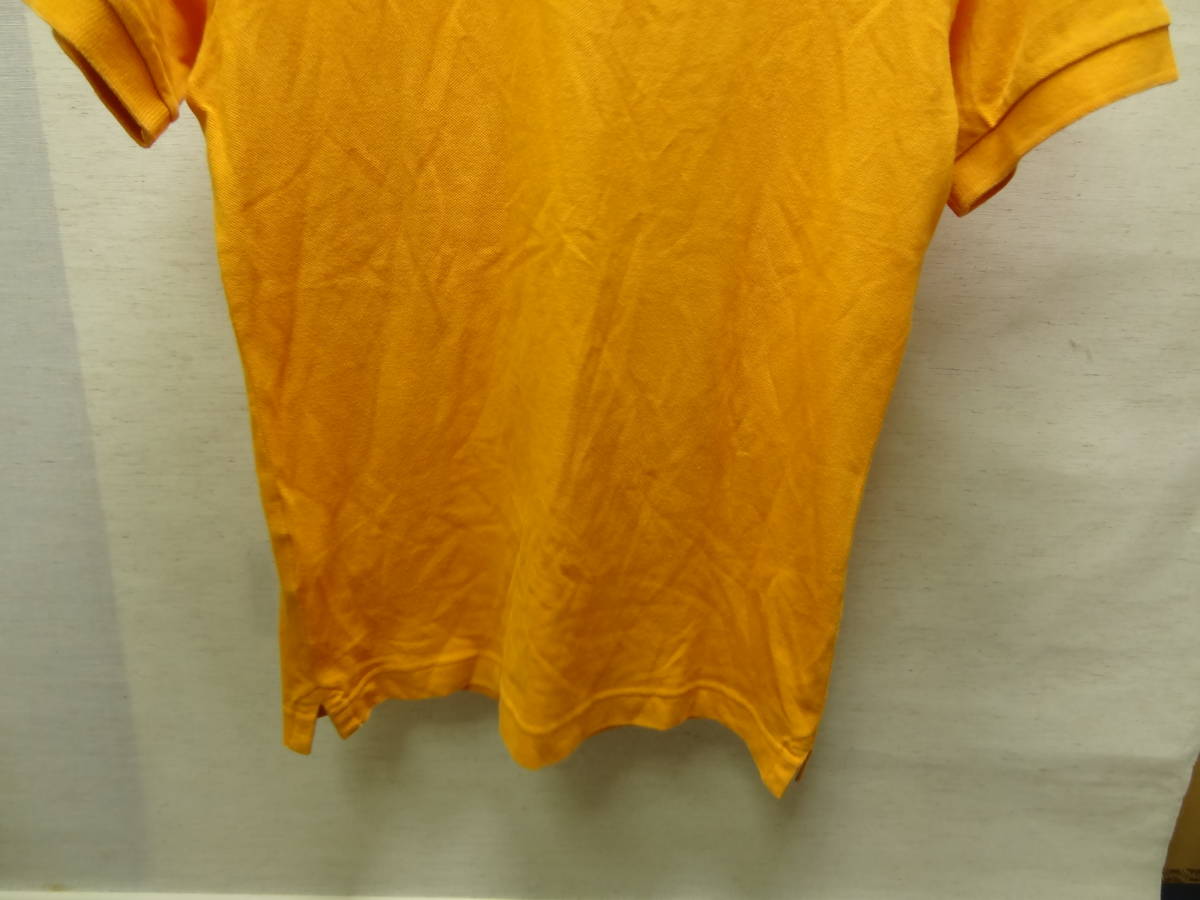 全国送料無料 ユニクロ UNIQLO AUTHENTIC ORIGINAL WASH メンズ オレンジ色 鹿の子素材 半袖ポロシャツ Sサイズ