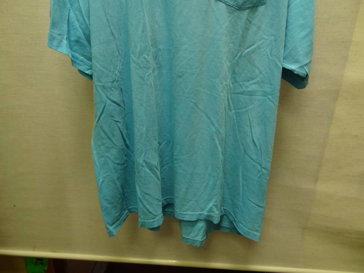 全国送料無料 アメリカUSA古着 ポロ ラルフローレン POLO RALPH LAUREN メンズ 半袖 ワンポイント刺繍 ポケット付き水色 Tシャツ BIGサイズ