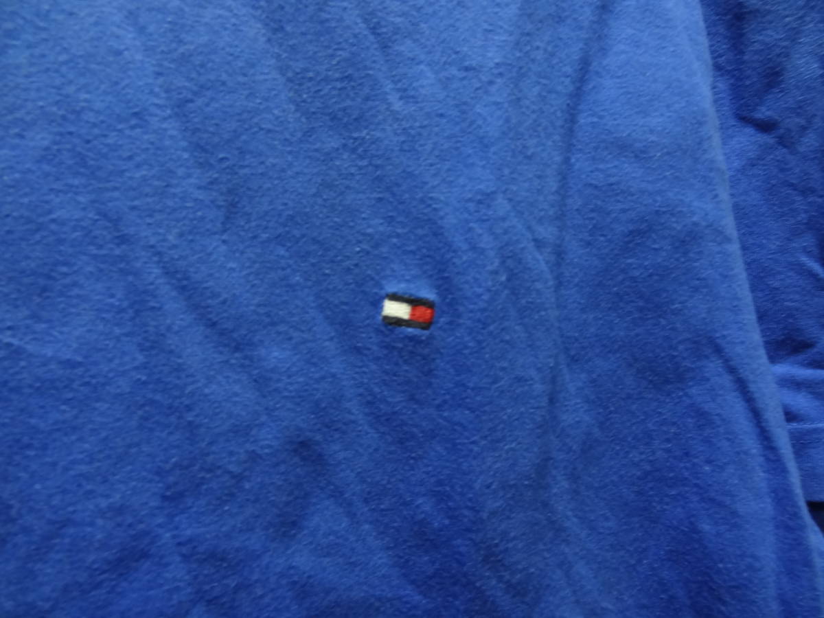 全国送料無料 正規品 トミーヒルフィガー TOMMY HILFIGER メンズ 胸ワンポイント刺繍 青色 半袖 Tシャツ XS