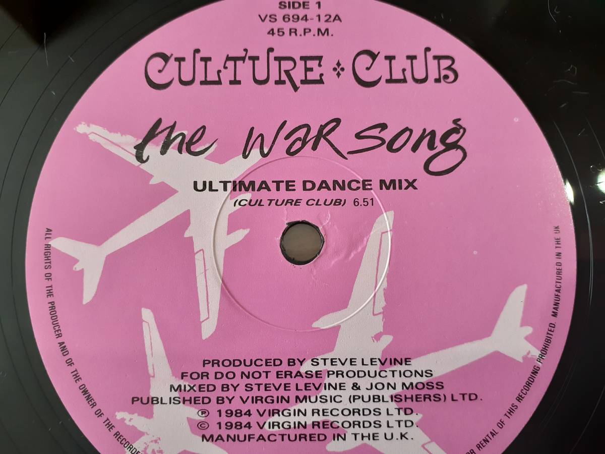 美盤　Culture Club　カルチャー・クラブ　The War Song (Ultimate Dance Mix)　1984年 UK盤 12”シングルレコード_画像3