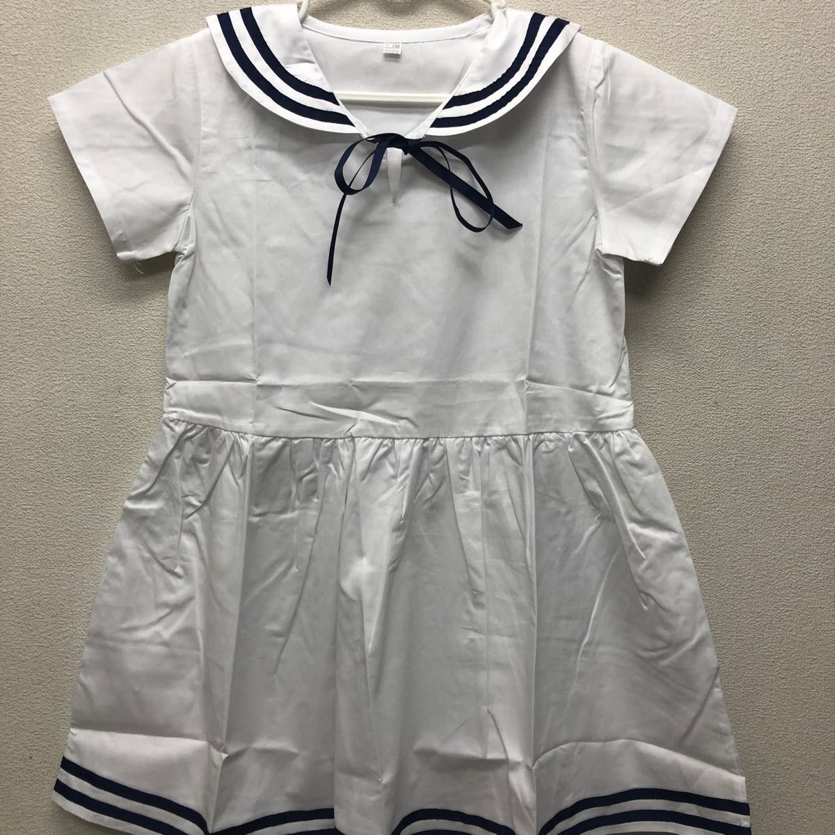 セーラー服 半袖 ワンピース セーラー服 子供服 女の子 キッズ ホワイト Aライン リボン セーラー襟 フォーマル 可愛い 半袖