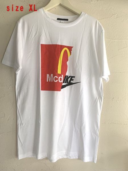 新品★最大値下げ BLACK SCORE　ブラックスコア　パロディプリント 半袖Tシャツ「Mcdike」 サイズXL　参考価格10,450_画像1