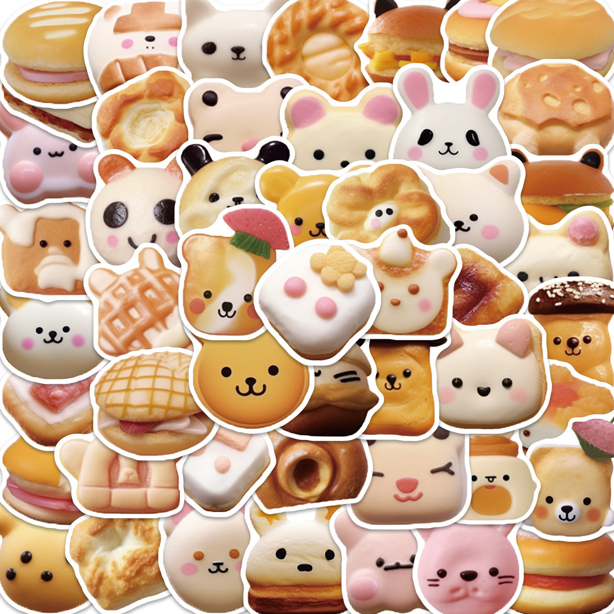 動物クッキー　ビスケット　クッキー　洋菓子　おやつ　洋食　食べ物　シール　ステッカー50枚SA_画像1