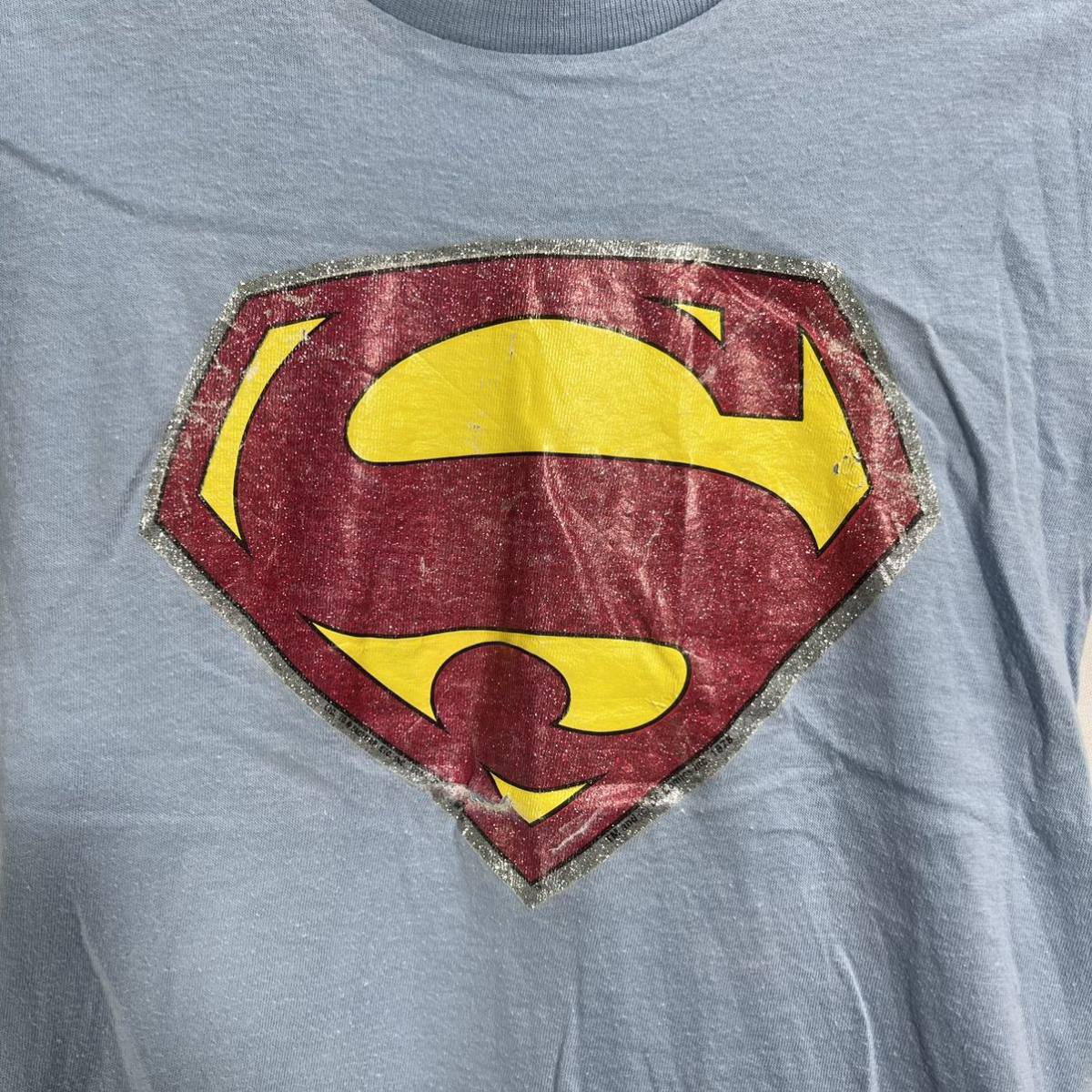 ■ 子供用 70s 70年代 USA製 ビンテージ BELTON SUPER MAN スーパーマン ロゴ プリント シングルステッチ Tシャツ サイズM KIDS キッズ服■_画像2