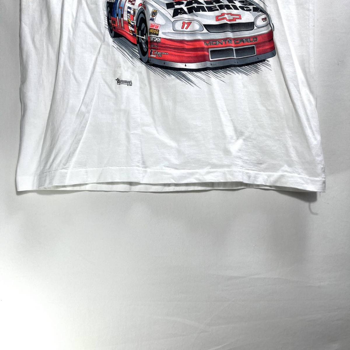 ■ 90s ビンテージ DARRELL WALTRID #17 ダレル ウォルトリップ 両面 イラスト シングルステッチ Tシャツ サイズXL 白 NASCAR ナスカー ■_画像5