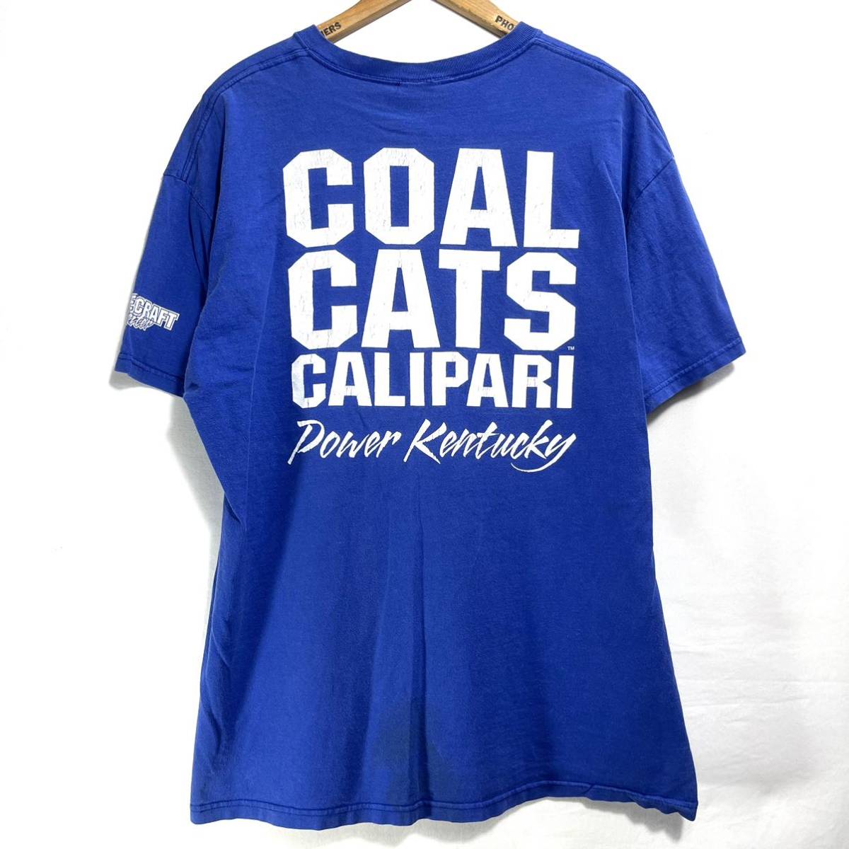 ■ ビンテージ カレッジ ” ワイルドキャッツ ” イラスト Tシャツ 青 バスケ ケンタッキー大学 JOE CRAFT Center Coal Cats Calipari ■_画像6