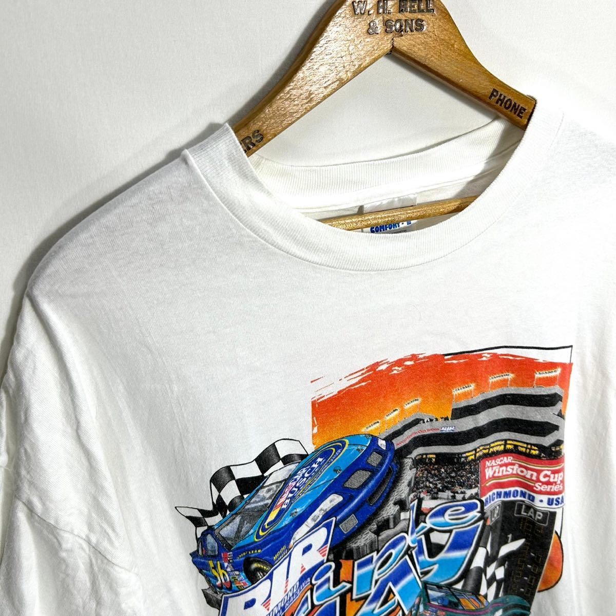 ■ 90s 90年代 ビンテージ Hanes NASCAR Winston Cup Richmond International Raceway プリント Tシャツ サイズXL Racing レーシング ■_画像2