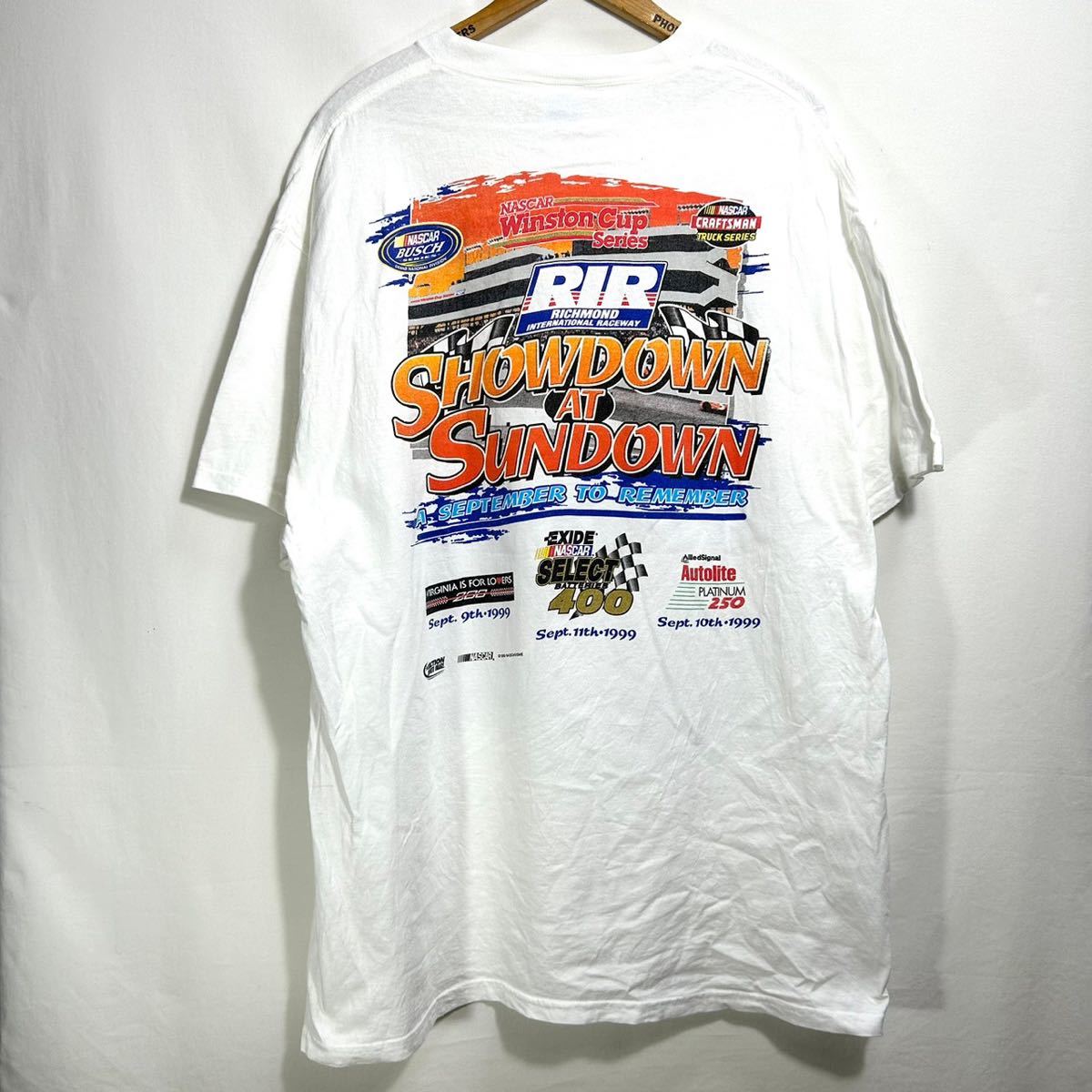 ■ 90s 90年代 ビンテージ Hanes NASCAR Winston Cup Richmond International Raceway プリント Tシャツ サイズXL Racing レーシング ■_画像5