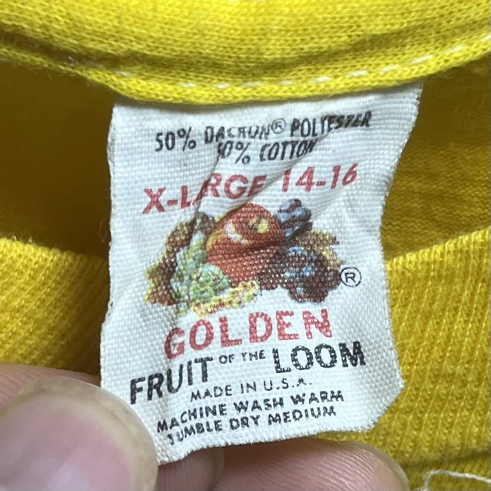 # for children 80s 80 period USA made Vintage FRUIT OF THE LOOM fruit ob The room teni Sprint single stitch T-shirt size XL #
