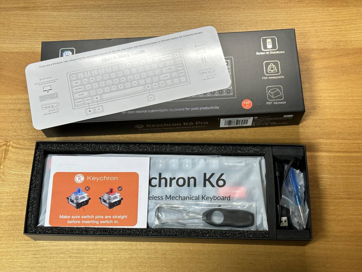 Keychron K6 Pro 赤軸 RGBアルミフレーム ＆ 純正パームレスト-